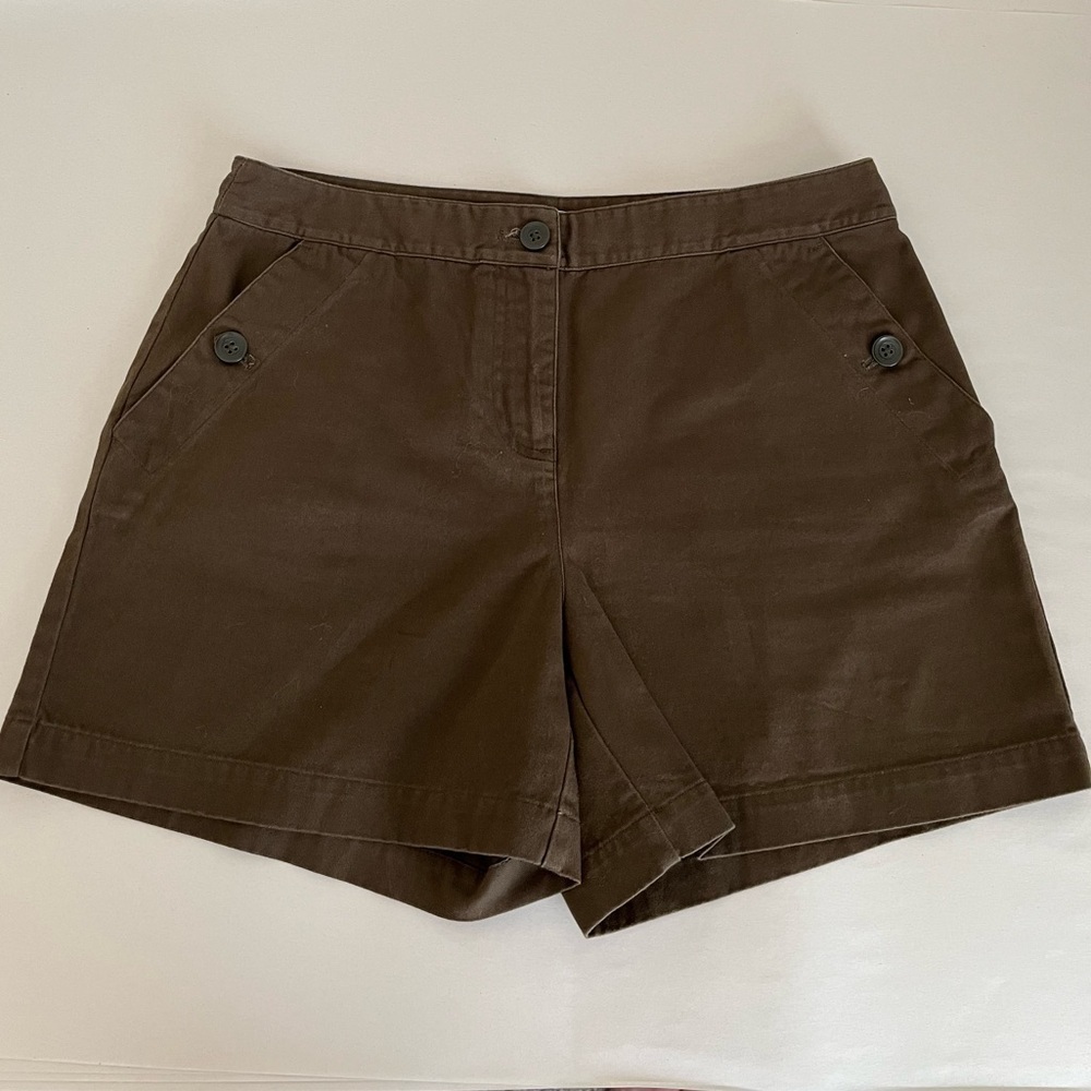 Geoffrey Beene Sport 100% Cotton Olive Green Chino Shorts Size 6